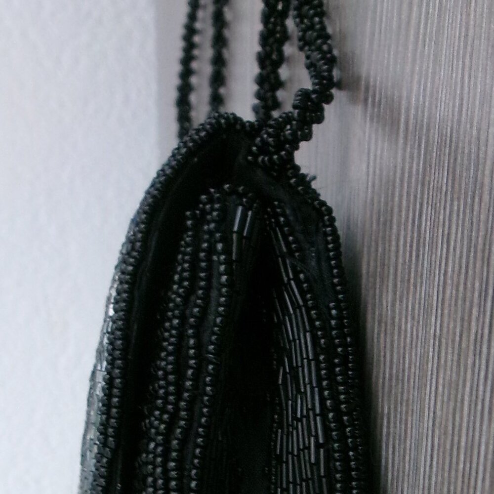 Vintage Beaded Art Deco Style Crossbody Purse Shoulder Bag Multi Color Black Red - Picture 13 of 13